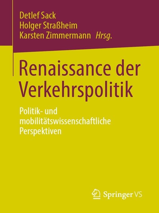 Title details for Renaissance der Verkehrspolitik by Detlef Sack - Available